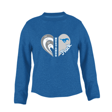 John Jay Mustangs Heart Track Women's Sweatshirt