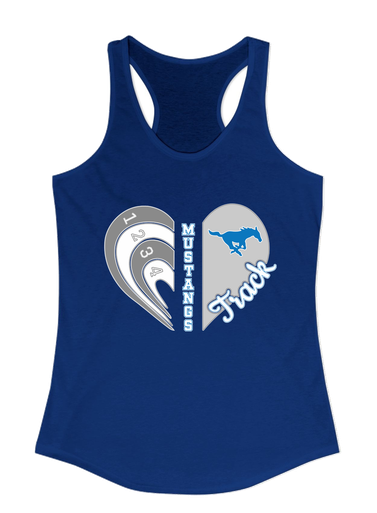 John Jay Mustangs Heart Track Women's Tank Top