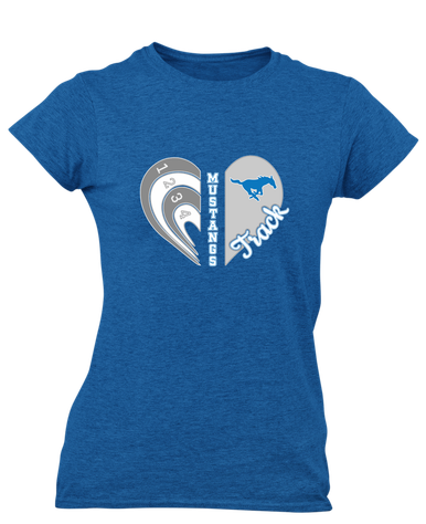 John Jay Mustangs Heart Track Women's Premium SS T-Shirt