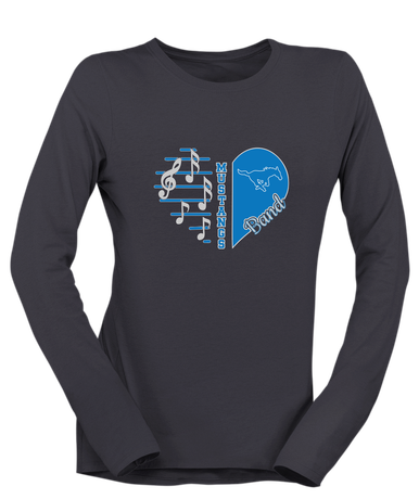 John Jay Mustangs Heart Band Women's LS T-Shirt