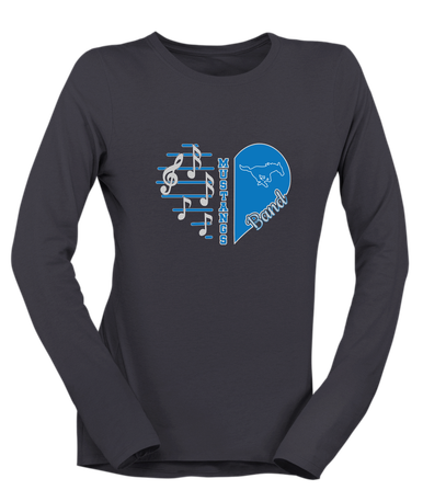 John Jay Mustangs Heart Band Women's Premium LS T-Shirt