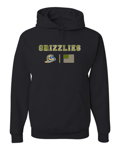Jefferson Grizzlies Camo Flag Men's Premium Hoodie