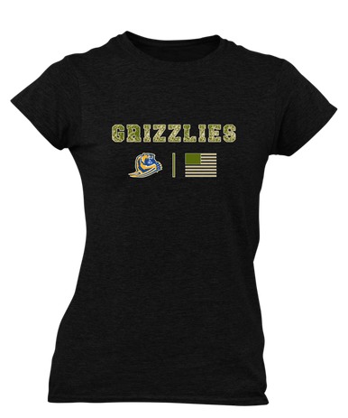 Jefferson Grizzlies Camo Flag Women's Premium SS T-Shirt