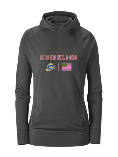 Jefferson Grizzlies Pink Camo Flag Women's Hoodie