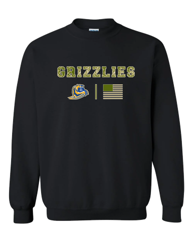 Jefferson Grizzlies Camo Flag Men's Sweatshirt