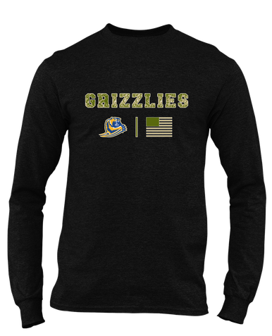 Jefferson Grizzlies Camo Flag Men's LS T-Shirt