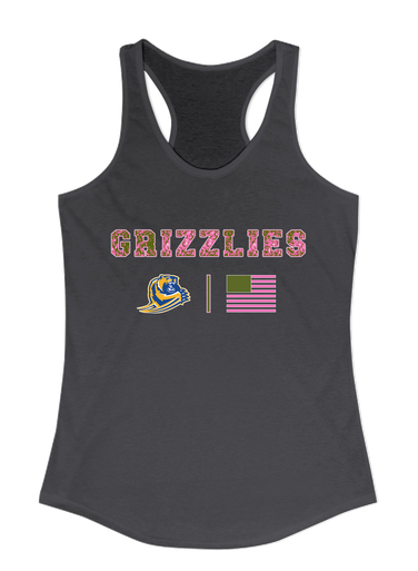 Jefferson Grizzlies Pink Camo Flag Women's Tank Top