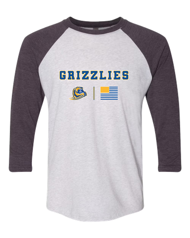 Jefferson Grizzlies Team Colors Flag Men's Baseball T-Shirt