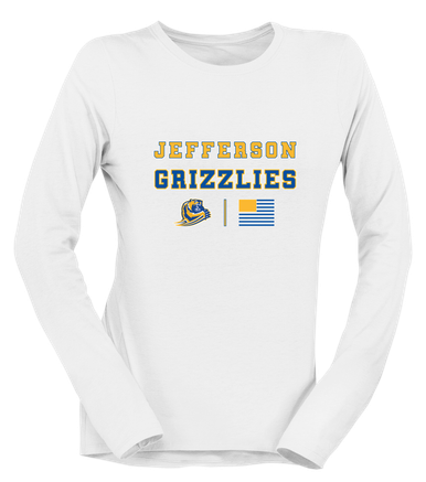 Jefferson Grizzlies Spirit Flag Women's LS T-Shirt