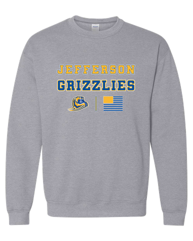Jefferson Grizzlies Spirit Flag Men's Sweatshirt