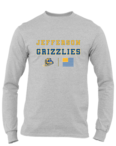 Jefferson Grizzlies Spirit Flag Men's LS T-Shirt