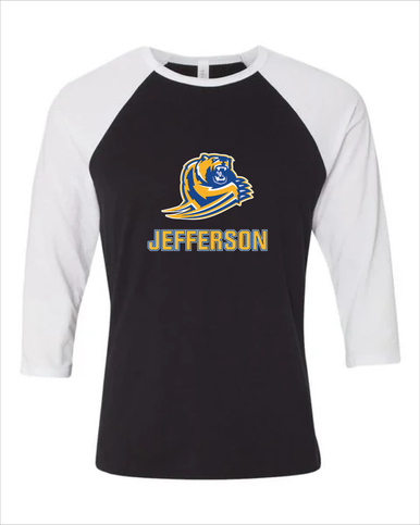 Jefferson Grizzlies Mascot #2 Women's Baseball T-Shirt