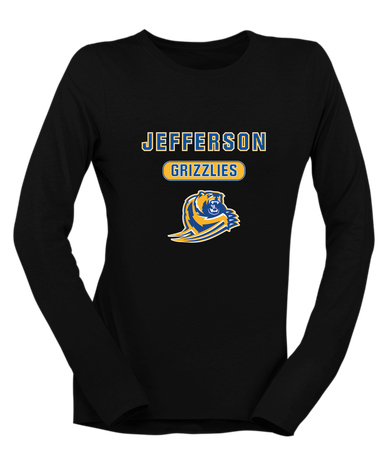 Jefferson Grizzlies Mascot #3 Women's LS T-Shirt