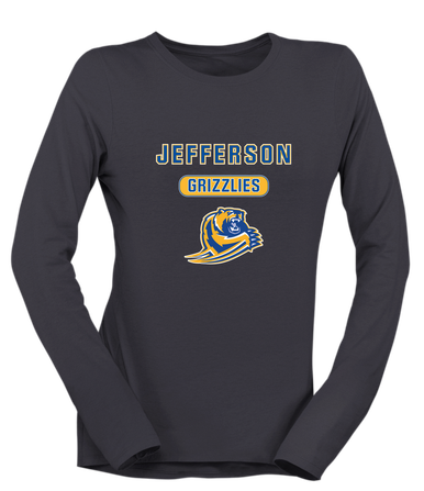 Jefferson Grizzlies Mascot #3 Women's Premium LS T-Shirt