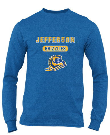 Jefferson Grizzlies Mascot #3 Men's LS T-Shirt