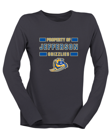 Jefferson Grizzlies Property Of Women's LS T-Shirt