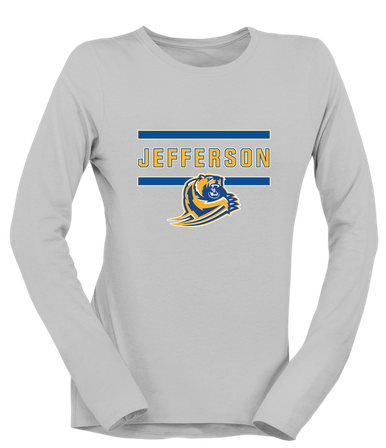 Jefferson Grizzlies Mascot #4 Women's LS T-Shirt