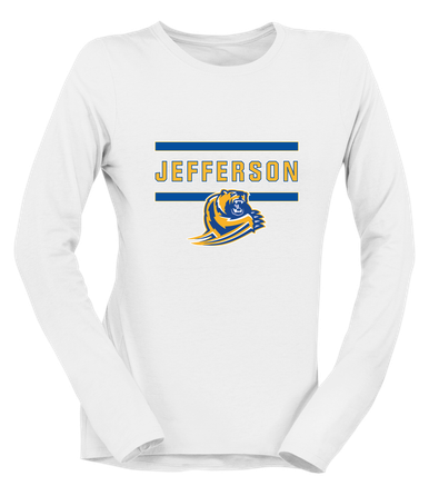 Jefferson Grizzlies Mascot #4 Women's Premium LS T-Shirt