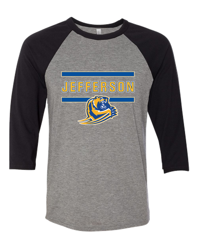Jefferson Grizzlies Mascot #4 Men's Baseball T-Shirt