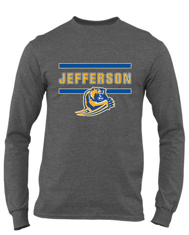 Jefferson Grizzlies Mascot #4 Men's LS T-Shirt