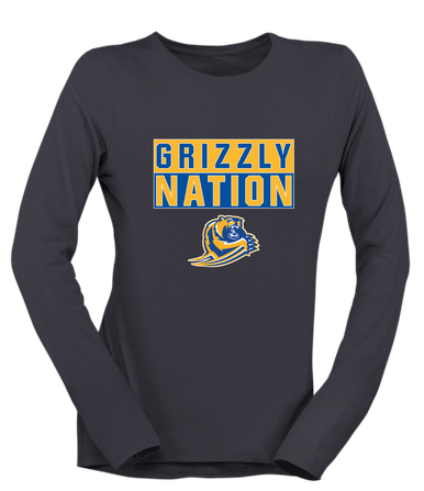 Jefferson Grizzlies Nation #1 Women's Premium LS T-Shirt