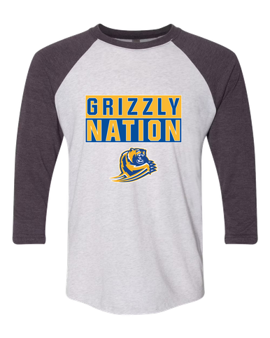 Jefferson Grizzlies Nation #1 Women's Baseball T-Shirt