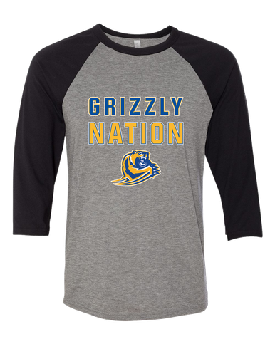 Jefferson Grizzlies Nation #2 Men's Baseball T-Shirt