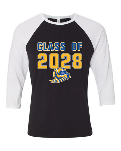 Jefferson Grizzlies Class of 2028 Men's Baseball T-Shirt
