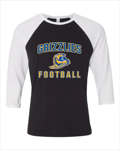 Jefferson Grizzlies Football #1 Women's Baseball T-Shirt