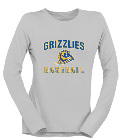 Jefferson Grizzlies Baseball #1 Women's LS T-Shirt