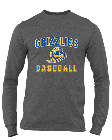 Jefferson Grizzlies Baseball #1 Men's LS T-Shirt