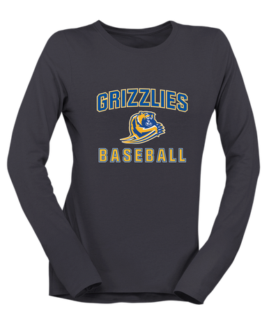 Jefferson Grizzlies Baseball #1 Women's Premium LS T-Shirt