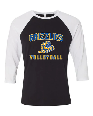 Jefferson Grizzlies Volleyball Women's Baseball T-Shirt