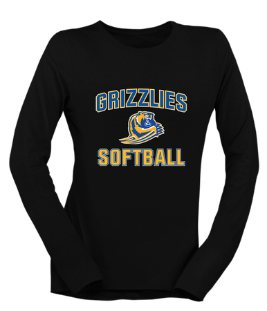 Jefferson Grizzlies Softball #1 Women's LS T-Shirt