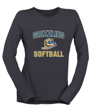 Jefferson Grizzlies Softball #1 Women's Premium LS T-Shirt