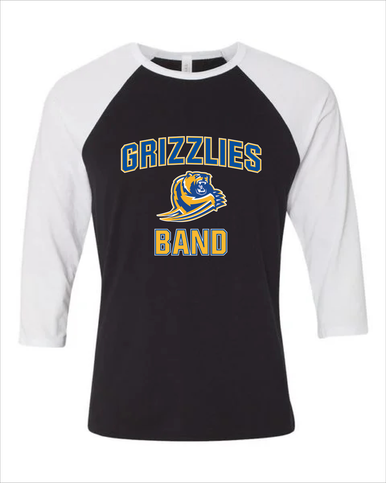 Jefferson Grizzlies Band # 1 Women's Baseball T-Shirt