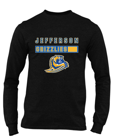 Jefferson Grizzlies Mascot #7 Men's LS T-Shirt