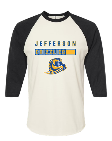 Jefferson Grizzlies Mascot #7 Men's Baseball T-Shirt