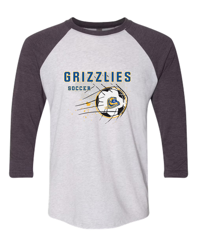 Jefferson Grizzlies Soccer #2 Women's Baseball T-Shirt