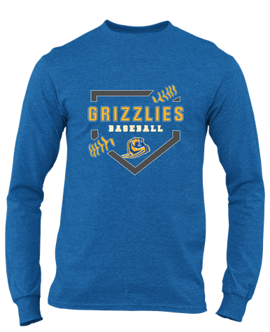 Jefferson Grizzlies Baseball #2 Men's LS T-Shirt