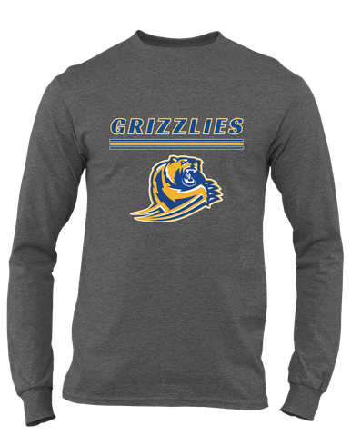 Jefferson Grizzlies Mascot #8 Men's LS T-Shirt