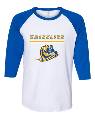 Jefferson Grizzlies Mascot #8 Women's Baseball T-Shirt