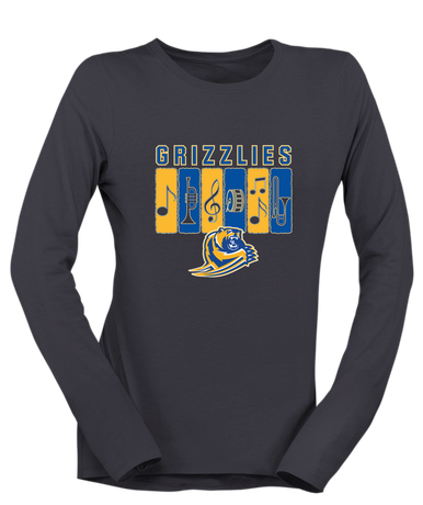Jefferson Grizzlies Band # 2 Women's LS T-Shirt