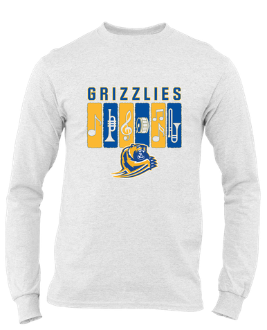 Jefferson Grizzlies Band # 2 Men's LS T-Shirt