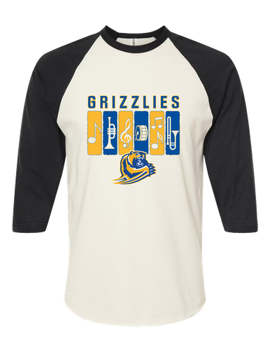 Jefferson Grizzlies Band # 2 Men's Baseball T-Shirt