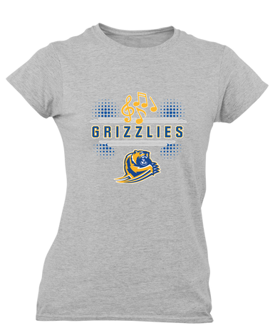 Jefferson Grizzlies Band # 3 Women's Premium SS T-Shirt