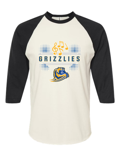 Jefferson Grizzlies Band # 3 Women's Baseball T-Shirt