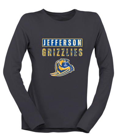Jefferson Grizzlies Mascot #9 Women's Premium LS T-Shirt