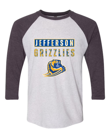 Jefferson Grizzlies Mascot #9 Men's Baseball T-Shirt