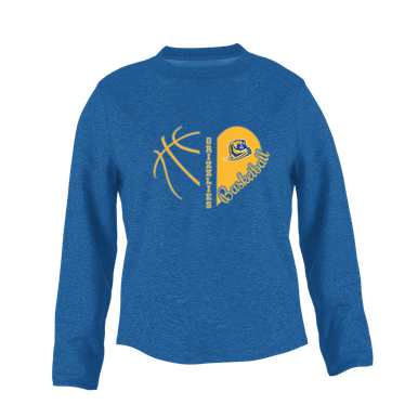 Jefferson Grizzlies Heart Basketball Women's Sweatshirt